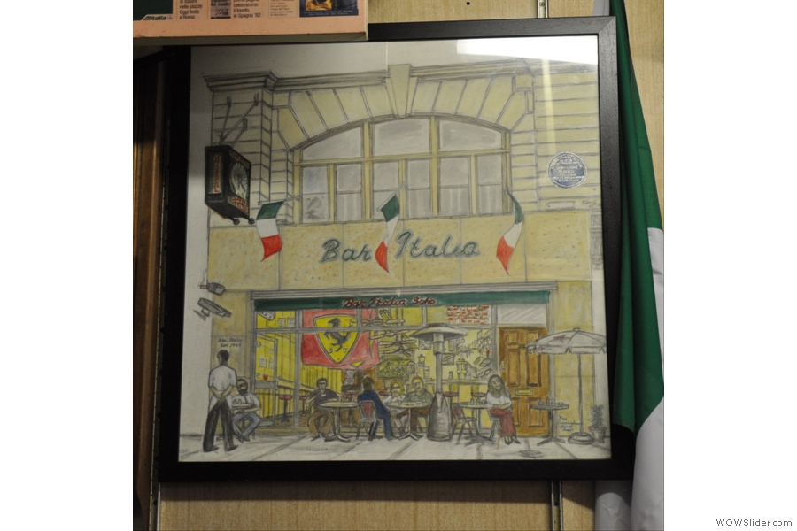 Bar Italia, the painting, in Bar Italia.