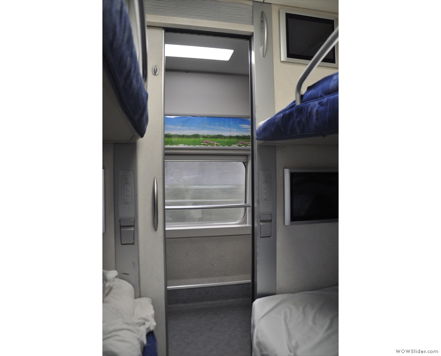 Each sleeping compartment has its own lockable, sliding door.