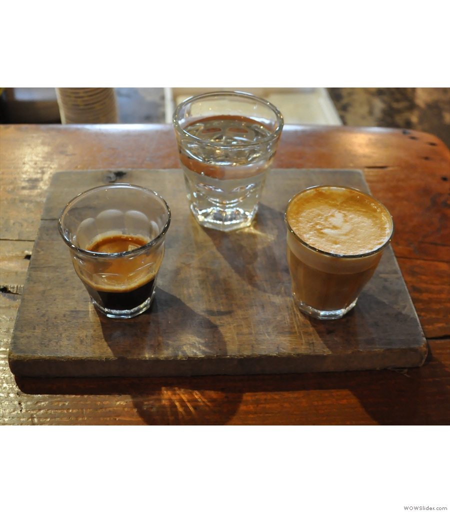 Cartel Coffee Lab, Tempe, where I had a lovely split shot. So beautifully presented too.