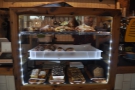 There's also a big display case in the middle of the counter which is packed full of cakes!
