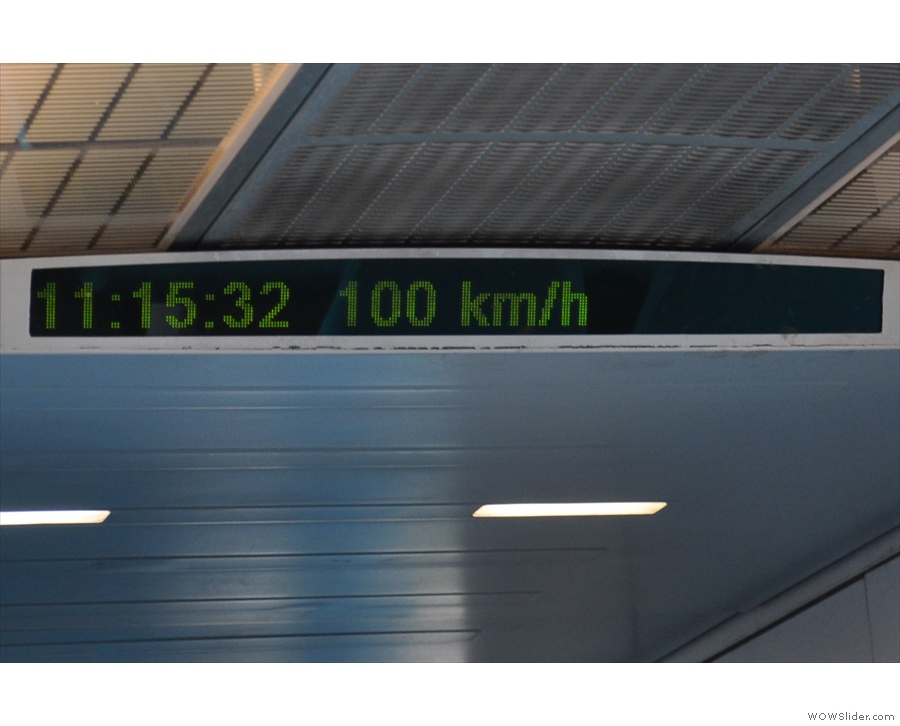 32 seconds, and we're at 100 km/h.