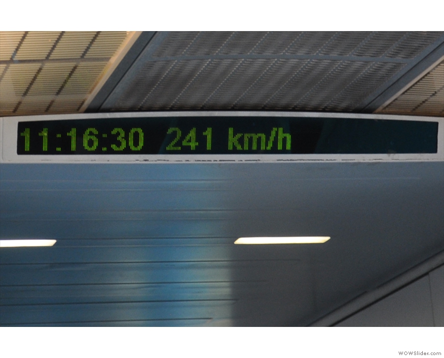 It takes all of 90 seconds to reach 241 km/h...