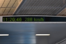 We cruise along at 300 km/h for almost four minutes, then start to slow down.