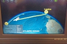 Just three hours left in the flight. And we're still over the Atlantic.