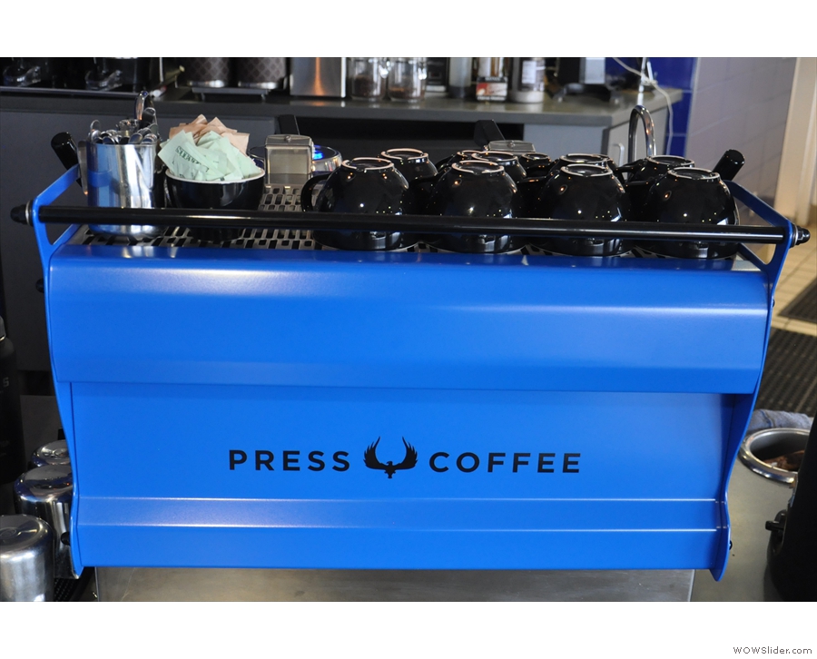 ... and followed, around the corner, by the Synesso, done out in Press Coffee blue.