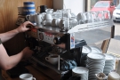 The machine itself is well-placed for those who like watching their coffee being made.