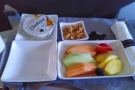 This is what passes for breakfast in first class. At least it's free.