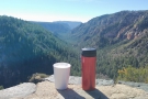 And finally, my coffee looks out to the south, along the canyon bottom.
