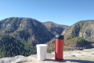 My coffee was most taken by the view. Here it is looking across the canyon...