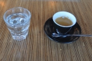 I had an espresso, served with a glass of sparkling water. 
