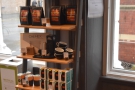 More retail shelves, where you'll find coffee beans, are at the other end of the counter.