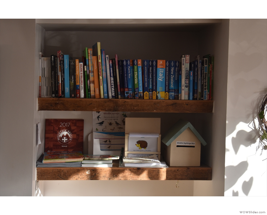Back inside, and there are lots of neat feature, such as this travel book shelf...