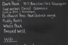 ... with details of the house-blend, guest roaster and tea selection below.