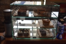 There are also homemade cakes in the cabinet next to the espresso machine...