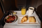 Breakfast was served almost immediately, fresh fruit and warm bread rolls to start with...
