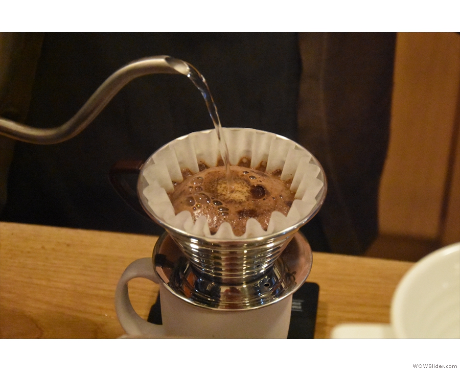 Cafe Grumpy employs an interesting technique with its Kalita Wave filters.