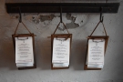 Finally, these clipboard-style menus are hung up so that you can take one to your table.