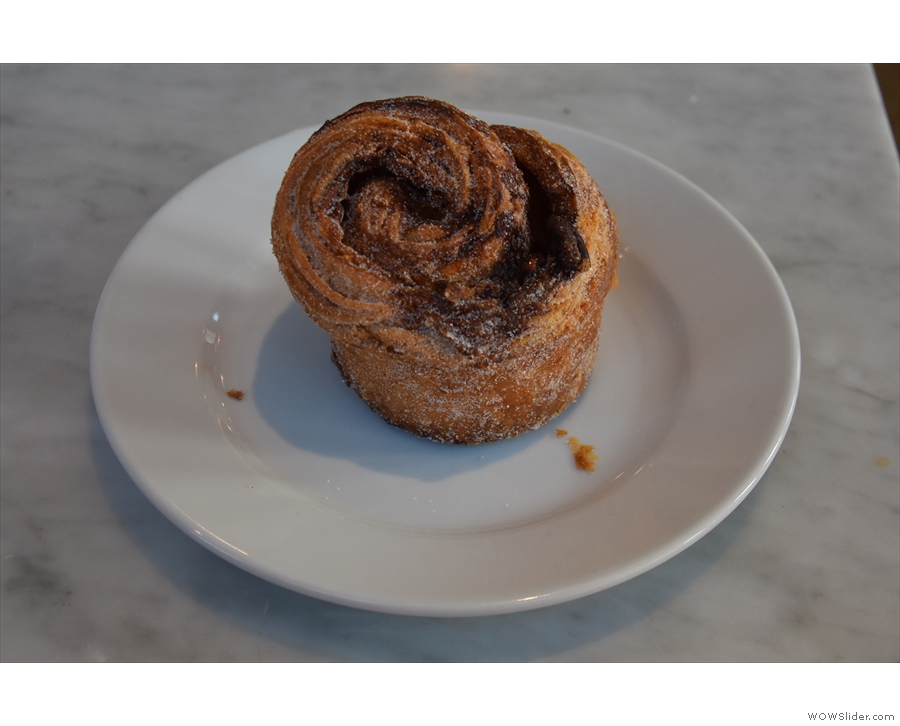 I had my pour-over with a cinnamon pecan bun, the perfect pairing.