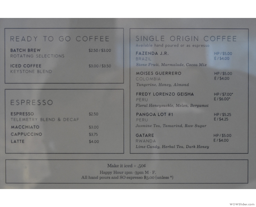 Now you can have the blend, decaf and any of the five single-origins as an espresso.