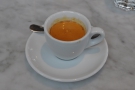 My espresso, in its classic white cup.