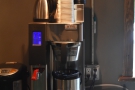 The obligatory bulk-brewer, along with the hot water boiler for pour-over.