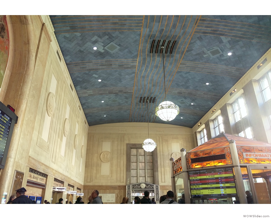 The soaring waiting room of Newark's Penn Station, one of the nicer ones I've seen.