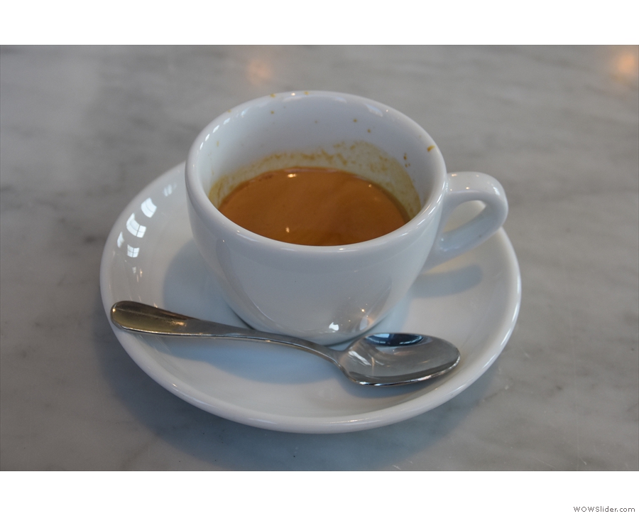 I started with the Rwandan Gatare single-origin as an espresso...