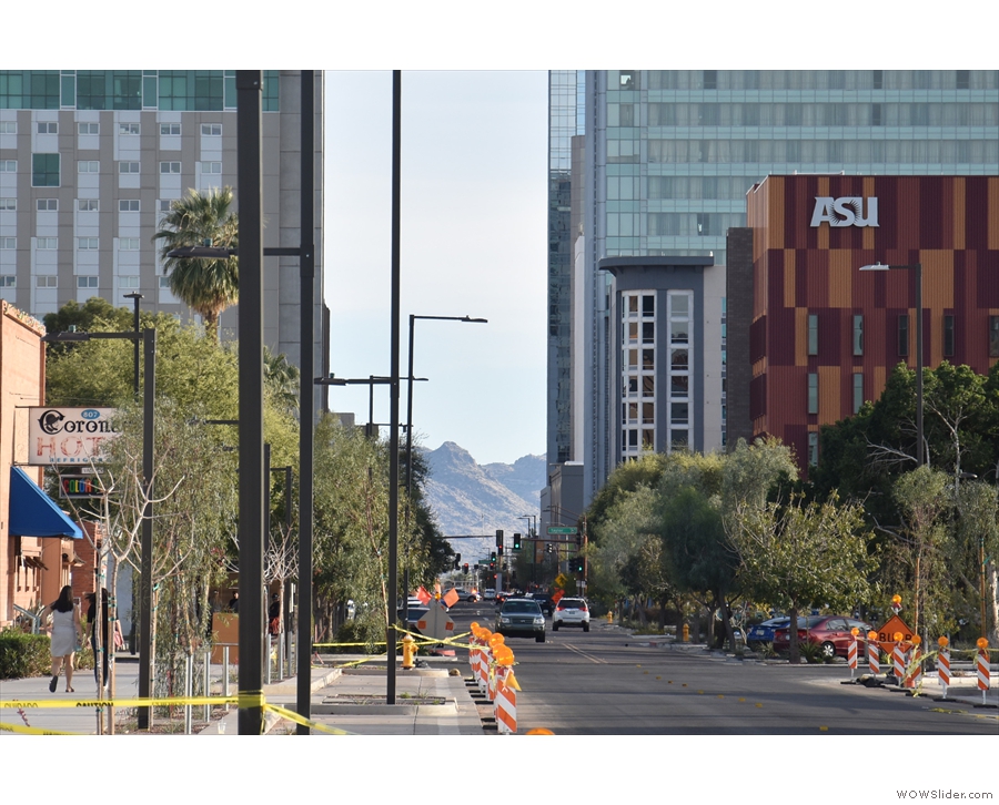 This is the view down 1st St: not many cities have mountains at the end of the street!