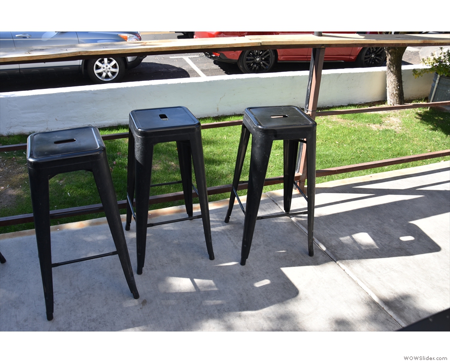 There's a handful of stools here as well, which completes the outside seating.