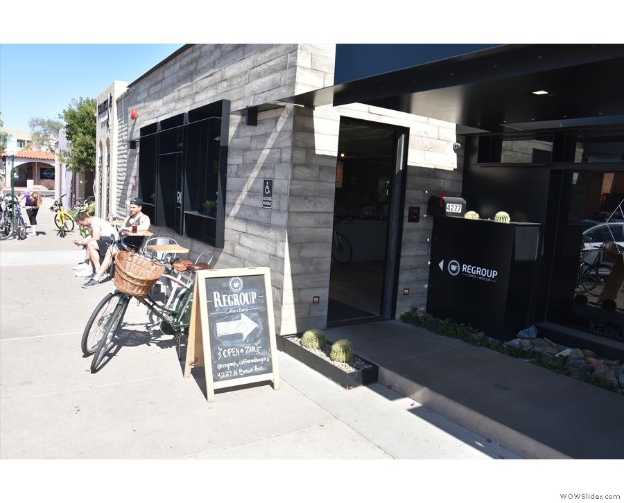 ... you'll find Regroup Coffee + Bicycles, doing exactly what the name suggests.