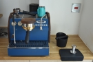 There's a La Marzocco mini espresso machine up here, which is used for latte art classes.