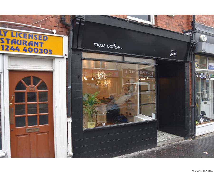 Chester's Brooke Street is home to the modest shop front of newcomer, Moss Coffee.