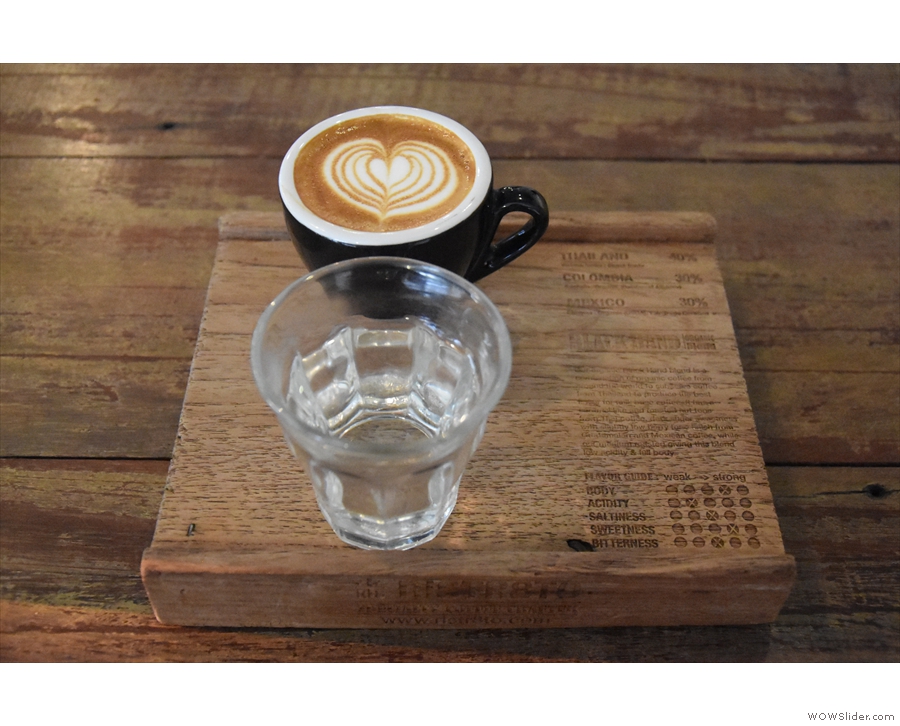 ... with water as well. Naturally, I had to have something with milk, settling on a cortado...