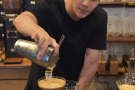 It's soon clear why: the head barista & World Latte Art Champion, is making cocktails!