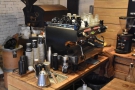 The espresso all comes from this two-group La Marzocco GB5 machine.