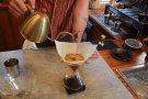 ... before the pour finishes in the centre of the Chemex.