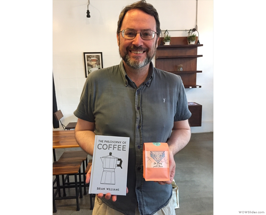 Before I left, I exchanged a copy of my book for a bag of the Doi Chang coffee.