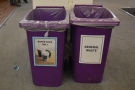 ... with recycling bins next to general waste bins, and in greater numbers than last year.