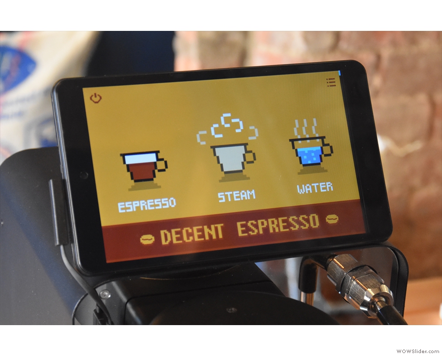 The Decent Espresso machine comes with a simple, one-touch interface for easy use.