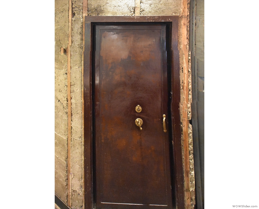 This safe door in the front is left over from when the shop housed a diamond merchant.