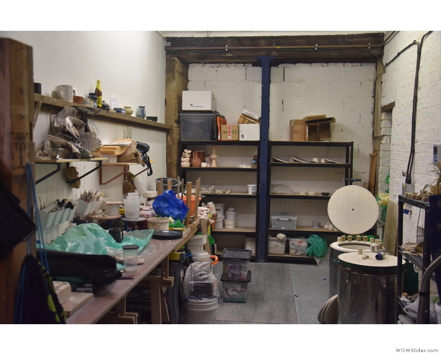 The last bit of the space is home to a ceramics workshop.This is key to the whole concept...