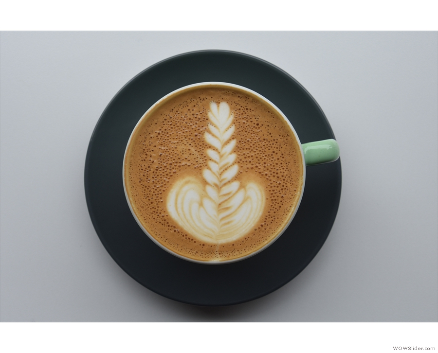 Impressive latte art from barista Joel.