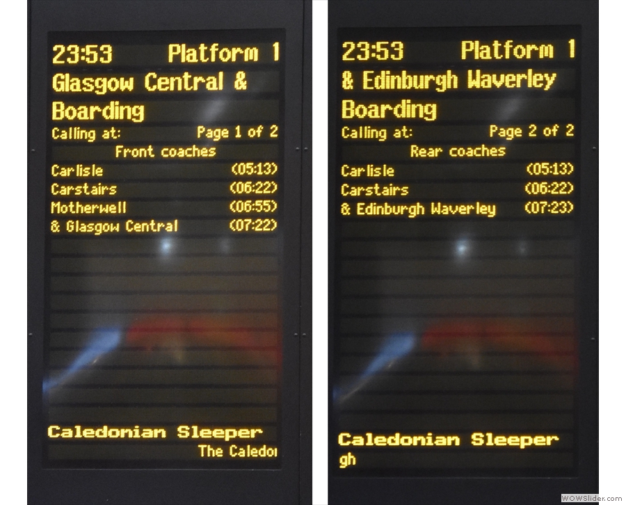 It actually goes to both Glasgow and Edinburgh, splitting at Carstairs. Let's get on!