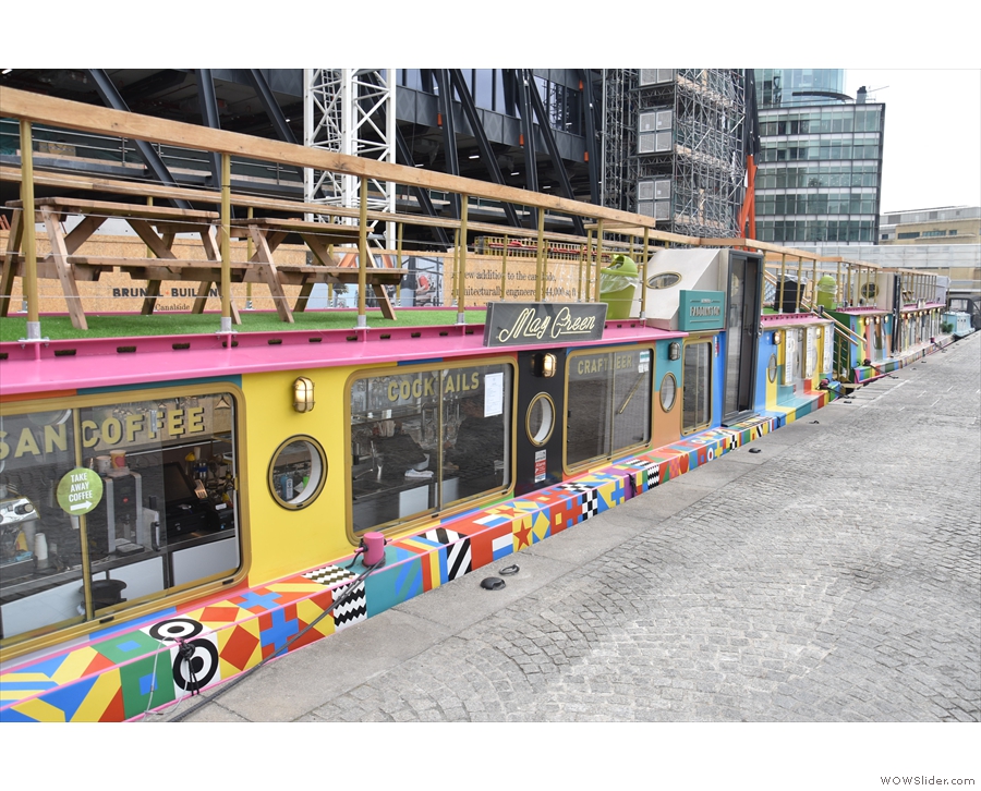 Or take in the view along the multi-colour canal boats, designed by Peter Blake.