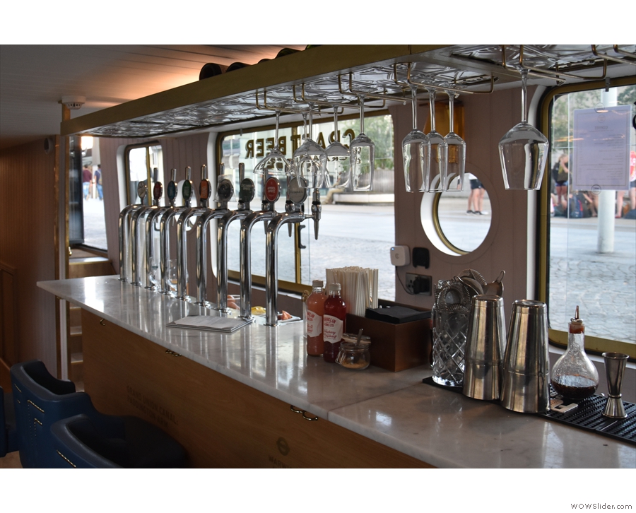 ... where you'll find the beer taps. There are eight craft beers in all.