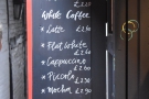 ... particularly on the inside, where we have the coffee menu on the left...