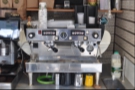 The Lamarzocco, ready for action, although Rory, true barista that he is, confided that he wanted to get his lever machine back! Gives him more control.