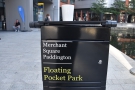 This is the Merchant Square end of the basin, the patch of green, the Floating Pocket Park.