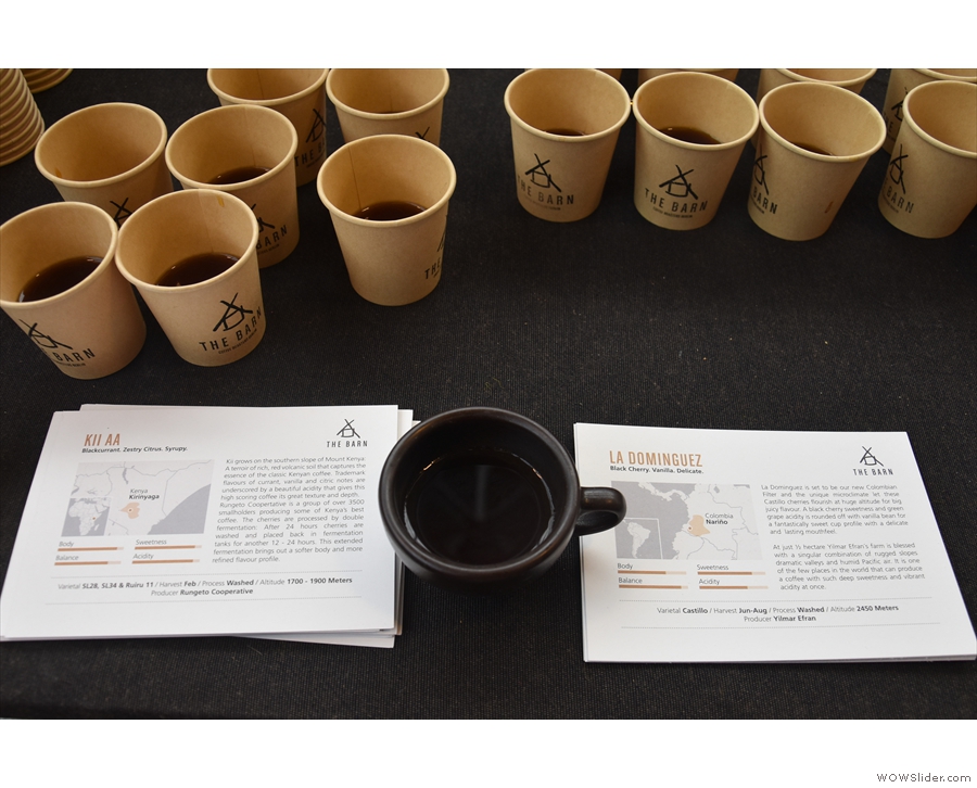 My Kaffeeform cup and I sampled a pair of washed single-origins, a Kenyan & Colombian.