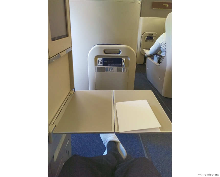 My leg room once again, this time with the table down.